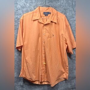 Ralph Lauren Shirt Mens XXL Blake Colorful Cotton Orange Summer Office Casual